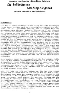 Maarten van Diggelen, Hans-Dieter Steinmetz — Die holländischen Karl-May-Ausgaben. 100 Jahre Karl May in den Niederlanden Mit 20 Seiten Abbildungen und Bibliographie