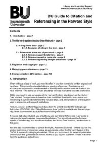  — Guide to Citation and Referencing in the Harvard Style