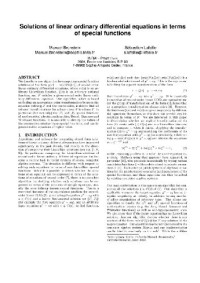 Bronstein, Lafaille. — Solutions of linear ODEs in special functions