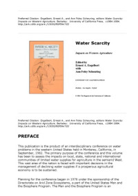 Ernest A. Engelbert — Water Scarcity - Impacts on Western Agriculture