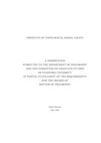 Darko Sarenac — Products of Topological Modal Logics [PhD Thesis]