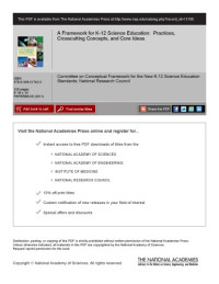 Committee on Conceptual Framework for the New K-12 Science Education Standards, National Research Council, Helen Quinn, Heidi Schweingruber, Thomas Keller — A Framework for K-12 Science Education: Practices, Crosscutting Concepts, and Core Ideas