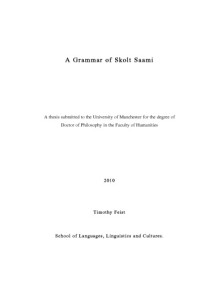  — A grammar of Skolt Saami.