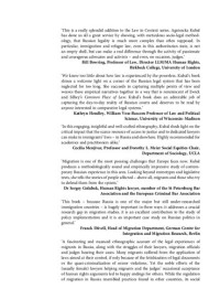 Agnieszka Kubal — Immigration and Refugee Law in Russia: Socio-Legal Perspectives