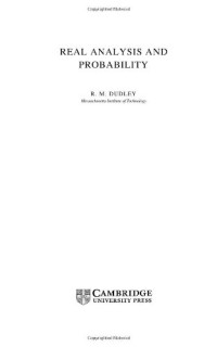 R. M. Dudley — Real Analysis and Probability