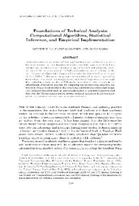 Andrew W Lo — Foundations of Technical Analysis: Computational Algorithms, Statistical Inference, and Empirical Implementation