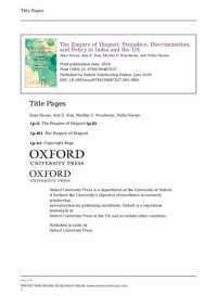 Zoya Hasan; Aziz Z. Huq; Martha C. Nussbaum — The Empire of Disgust: Prejudice, Discrimination, and Policy in India and the US