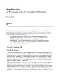 Dennis Leri — Mental Furniture: an Archeology of Moshe Feldenkrais’ Influences