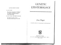 Jean Piaget — Genetic Epistemology