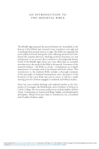 Frans van Liere — An Introduction to the Medieval Bible