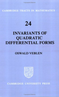 Oswald Veblen — Invariants of quadratic differential forms