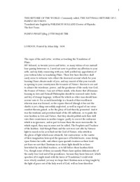 Pliny the Elder, Philemon Holland — The Historie of the World - Commonly called, The Naturall Historie of C. Plinius Secundus. The Complete Philemon Holland Translation.