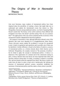 Waltz Kenneth N. — The Origins of War in Neorealist Theory
