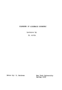 Emil Artin — Elements of algebraic geometry