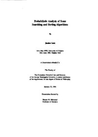 Lent J. — Probabilistic analysis of some searching and sorting algorithms