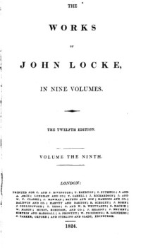 John Locke — The Works of John Locke in 9 volumes, vol. 9 (1685)