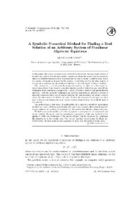Tran. — Symbolic-numerical solution of real algebraic equations