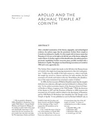 Bookidis N. — Apollo and the Archaic Temple at Corinth