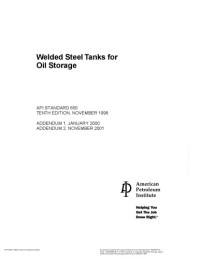  — Welded Steel Tanks for Oil Storage, 10th Edition