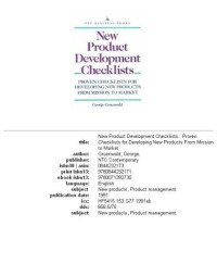 George Gruenwald — New product development checklists - proven checklists for developing new products from mission to market