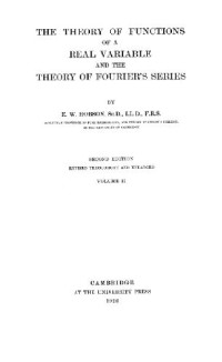 The theory of functions of a real variable and the theory of Fourier's ...