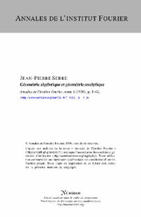 Serre J.-P. — Geometrie algebrique et geometrie analytique