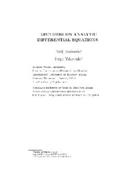Yakovenko S., Ilyashenko I. — Lectures on analytic differential equations