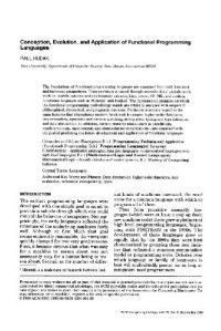 Hudak P. — Conception, evolution, and application of functional programming languages