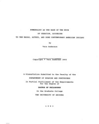 Anderson, Vera — Numerology as the base of the myth of creation, according to the Mayas, Aztecs, and some contemporary American Indians