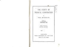 Hindemith, Paul — The craft of musical composition. Vol. 1: Theory.