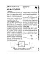  — Basic Intro. To Filters - Natl. Semiconductor (pamphlet)