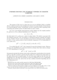 EIN L., LAZARSFELD R. AND SMITH K. E. — UMich Lecture Notes