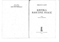 Immanuel Kant — Kritika rasudne snage