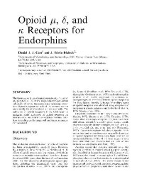 Carr J.J., Blaloek J.E. — Opioid µ, δ and κ Receptors for Endorphins