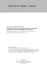 Grothendieck A. — Techniques de construction en geometrie algebrique