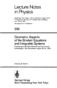 Rodolfo Martini — Geometric Aspects of the Einstein Equations and Integrable Systems