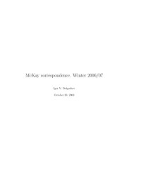 Igor V. Dolgachev — McKay correspondence. Winter 2006/07