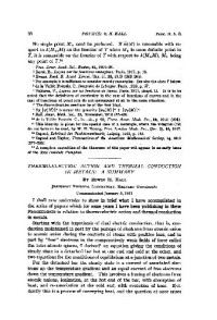 Hall E.H. — Thermo-Electric Action and Thermal Conduction in Metals A Summary