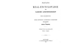 georg wissowa — Paulys Real-Enzyklopadie der klassischen Altertumswissenschaft. Funfter und sechster Halbbande. Barbarus - Claudius. Stuttgart 1897 -1899