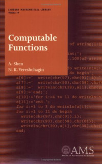 Nikolai Konstantinovich Vereshchagin, A. Shen — Computable Functions