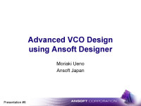 Moriaki Ueno — Advanced VCO Design using Ansoft Designer