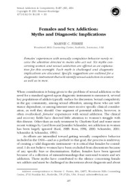 Marnie Ferree — Females and Sex Addiction: Myths and Diagnostic Implications