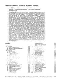 Robert Gilmore — Topological Analysis of Dynamical Systems