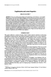 Kachru Braj. — Englishization and contact linguistics