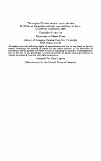 Emile Benveniste — Problems in General Linguistics (Miami Linguistic, No. 8)