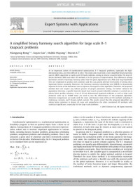 Xiangyong Kong, Liqun Gao, Haibin Ouyang, Steven Li — A simplified binary harmony search algorithm for large scale 0–1 knapsack problems