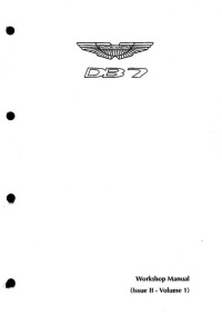ASTON MARTIN LAGONDA LIMITED — Aston Martin DB7 I6('96,'97) Workshop Manual - Issue II Volume 1 -