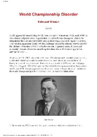 Edward Winter — World Championship Disorder
