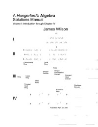 James Wilson — A Hungerford’s Algebra Solutions Manual