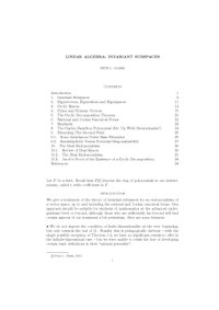 Pete L. Clark — Linear Algebra: Invariant Subspaces [Lecture notes]